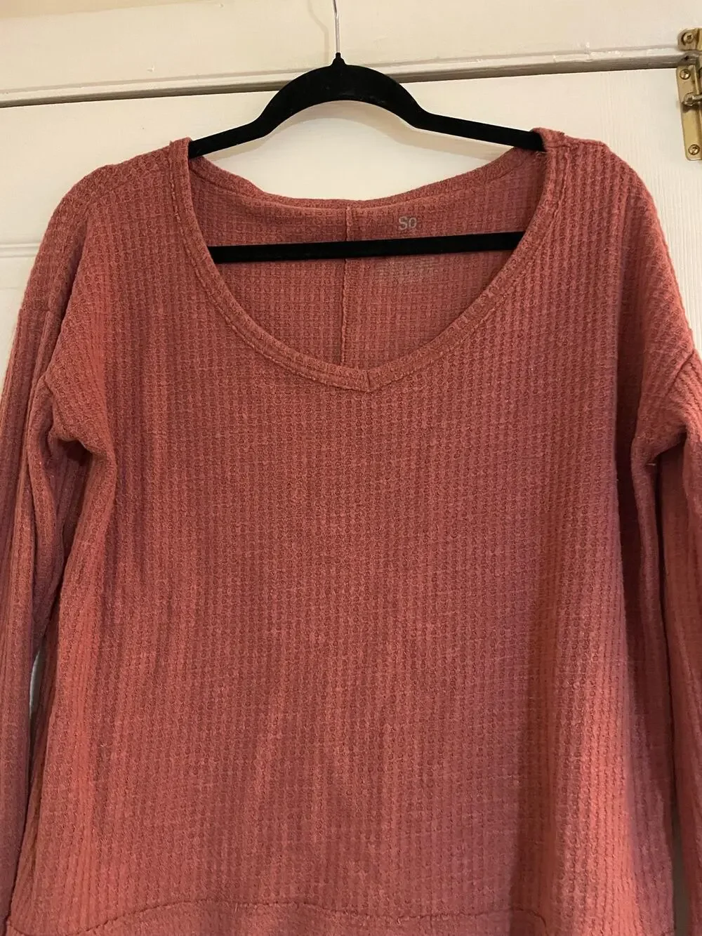 SO long sleeve burgundy knit top size small